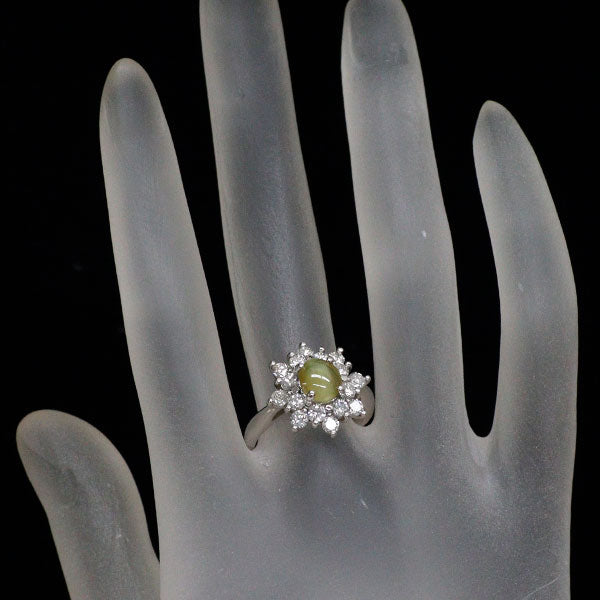 Pt900 クリソベリルキャッツアイ ダイヤモンド リング 1.70ct D0.97ct