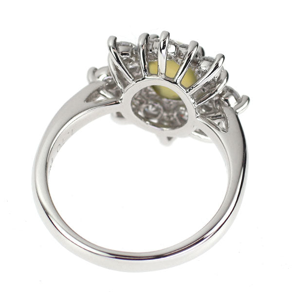 Pt900 クリソベリルキャッツアイ ダイヤモンド リング 1.70ct D0.97ct