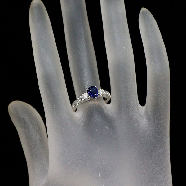 Pt900 サファイア ダイヤモンド リング 0.95ct D0.57ct