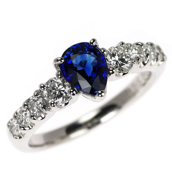 Pt900 サファイア ダイヤモンド リング 0.95ct D0.57ct