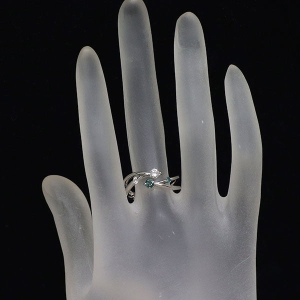 Pt900 アレキサンドライト ダイヤモンド リング 0.26ct D0.25ct 希少