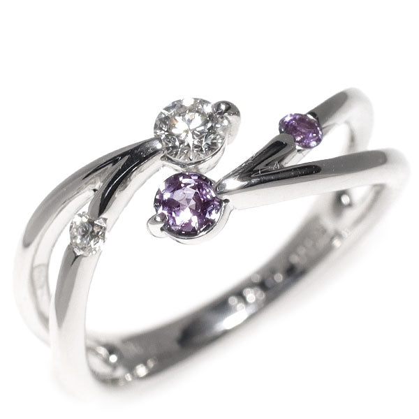 Pt900 アレキサンドライト ダイヤモンド リング 0.26ct D0.25ct 希少