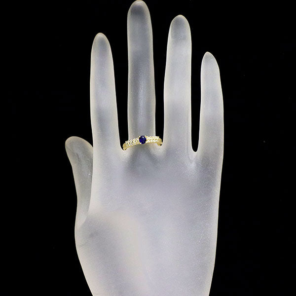 K18YG サファイア ダイヤモンド リング 0.35ct D0.33ct