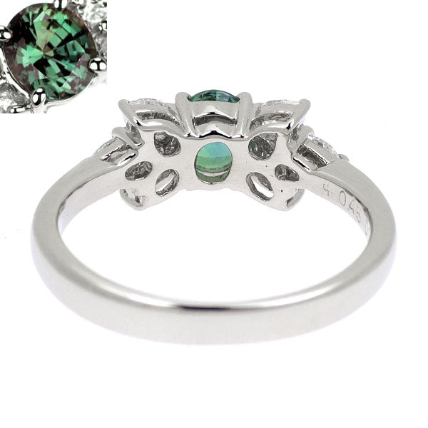 Pt900 アレキサンドライト ダイヤモンド リング 0.45ct D0.43ct 希少 リボン