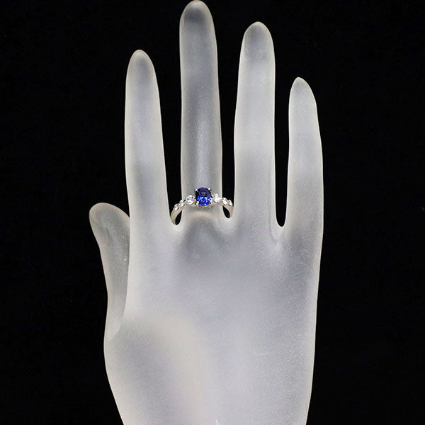 Pt900 サファイア ダイヤモンド リング 1.40ct D0.41ct