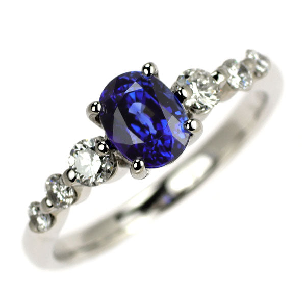 Pt900 サファイア ダイヤモンド リング 1.40ct D0.41ct