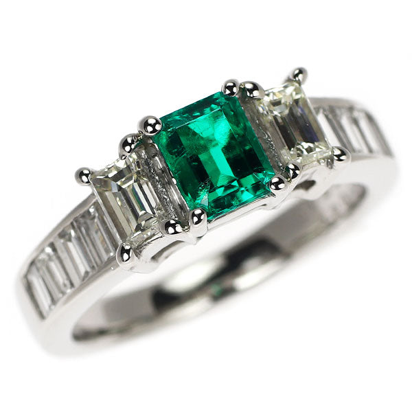 Pt900 エメラルド ダイヤモンド リング 0.62ct D1.20ct