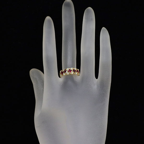 ミキモト K18YG ルビー ダイヤモンド リング 0.96ct D0.31ct
