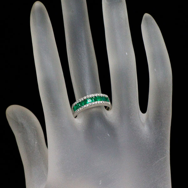 Pt900 エメラルド ダイヤモンド リング 0.79ct D0.25ct