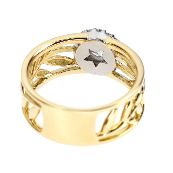 K18YG/ Pt900 ローズカット ダイヤモンド リング 0.64ct D0.16ct