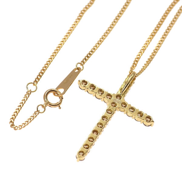 K18YG ダイヤモンド ペンダントネックレス 1.00ct クロス