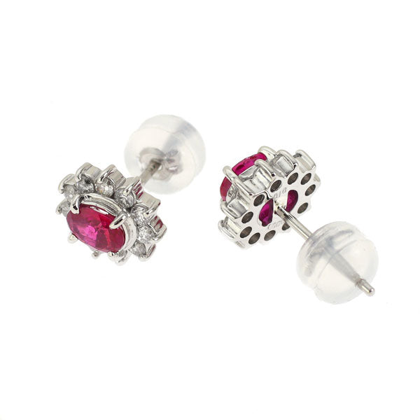 Pt900 ルビー ダイヤモンド ピアス 0.32ct