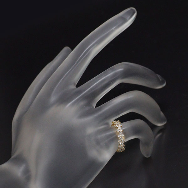K18YG ダイヤモンド ピンキー リング 0.97ct フルエタニティ