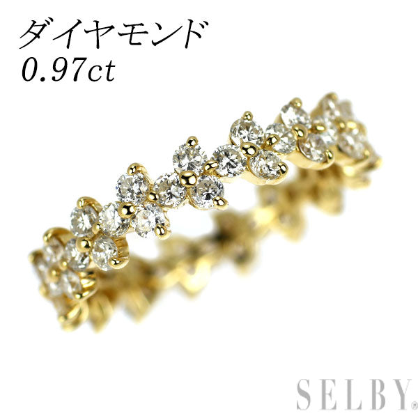 K18YG ダイヤモンド ピンキー リング 0.97ct フルエタニティ