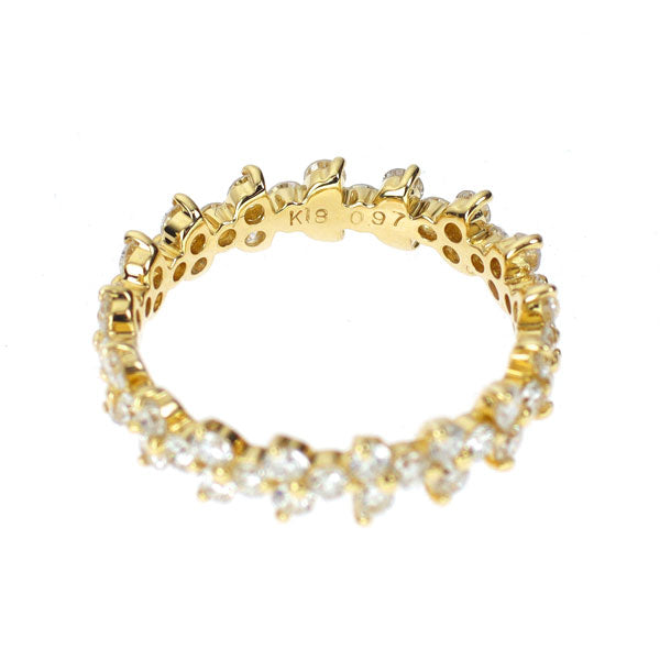 K18YG ダイヤモンド ピンキー リング 0.97ct フルエタニティ