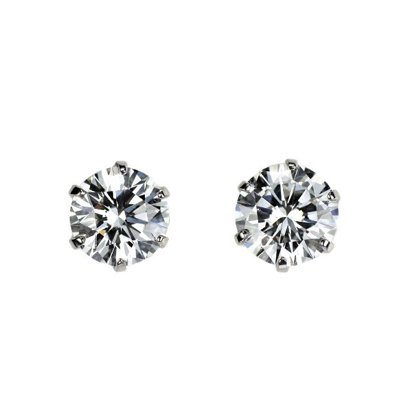 新品 Pt900 ダイヤモンド ピアス 0.622ct E VS1 VG スタッド【エスコレ】