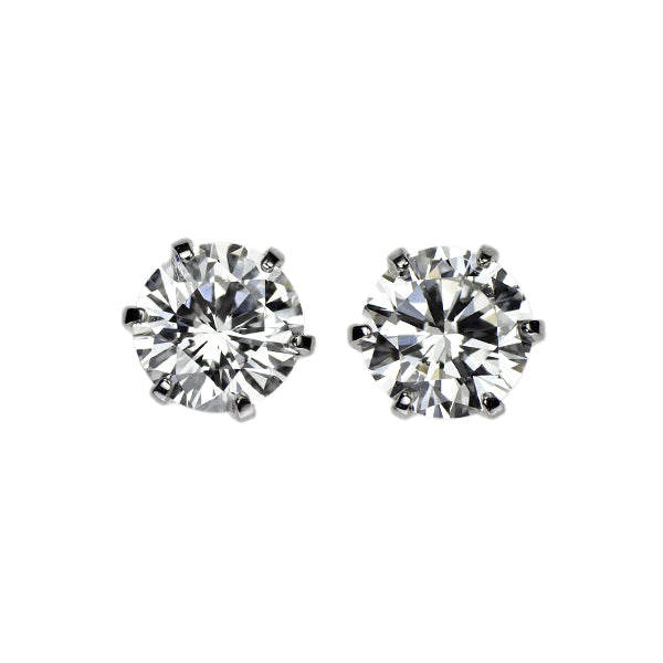 新品 Pt900 ダイヤモンド ピアス 0.622ct F VS2 G スタッド【エスコレ】