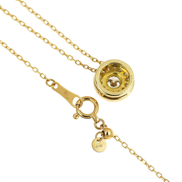 K18YG ダイヤモンド ペンダントネックレス 0.22ct D0.09ct