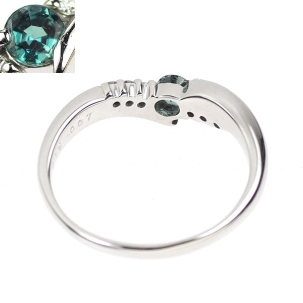 希少 K18WG アレキサンドライト ダイヤモンド リング 0.15ct D0.07ct