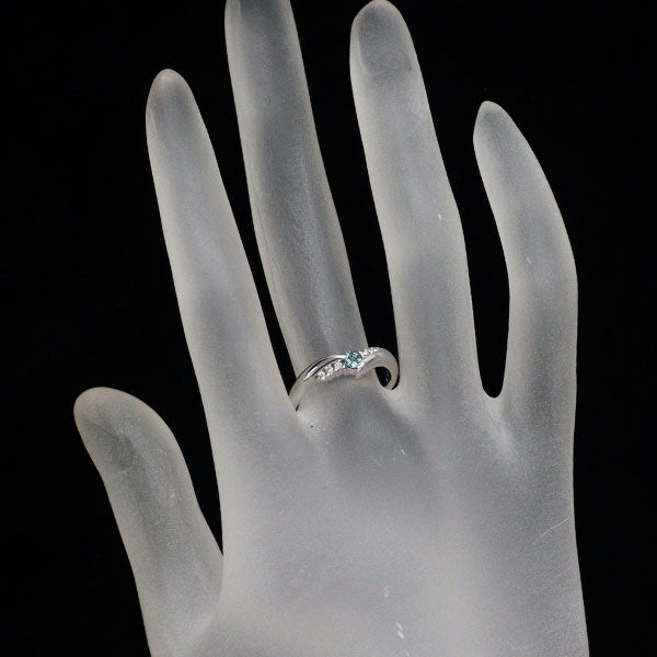 希少 K18WG アレキサンドライト ダイヤモンド リング 0.15ct D0.07ct