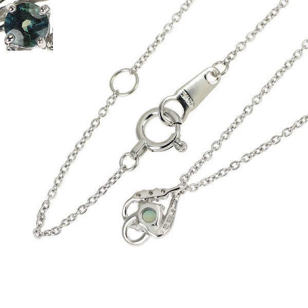 希少 K18WG アレキサンドライト ダイヤモンド ペンダントネックレス