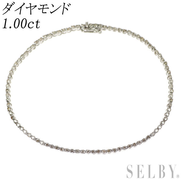 K18WG ダイヤモンド テニス ブレスレット 1.00ct