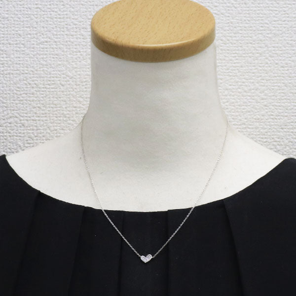 K18WG ダイヤモンド ペンダントネックレス 0.10ct ハート