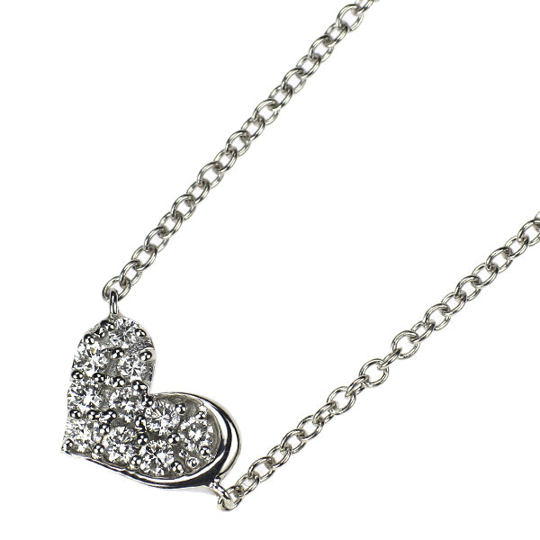 K18WG ダイヤモンド ペンダントネックレス 0.10ct ハート