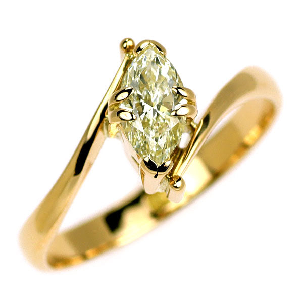 ゴールドシルバー ダイヤモンドリング K18YG マーキスカット ダイヤモンド リング 0.475ct — セルビー