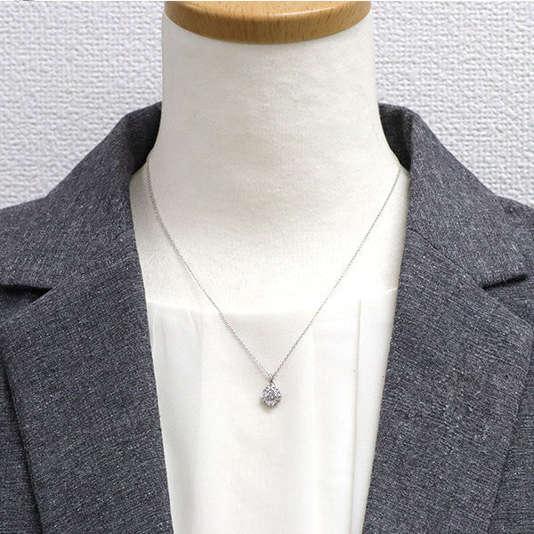 K18WG ダイヤモンド ペンダントネックレス 0.17ct D0.08ct