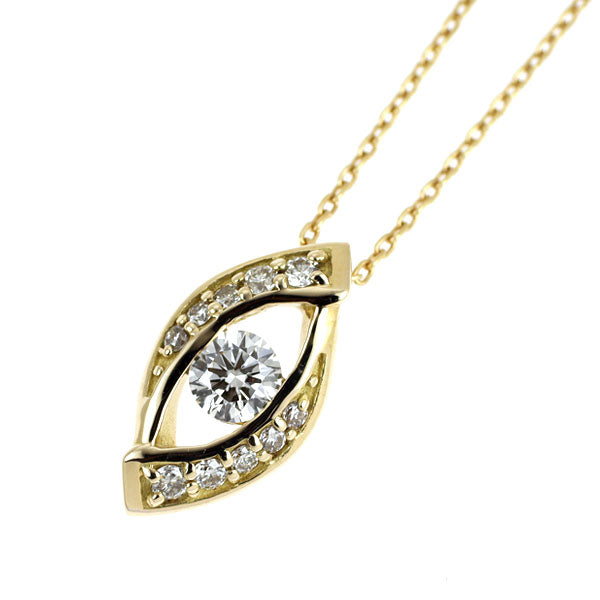 K18YG ダイヤモンド ペンダントネックレス 0.14ct D0.07ct