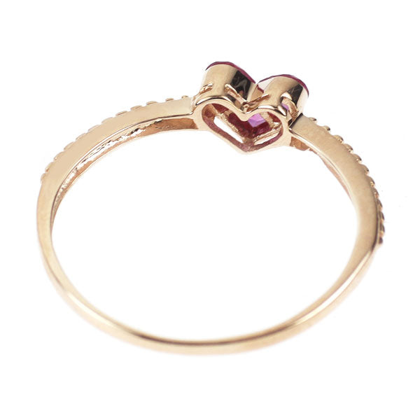 K14PG ピンクサファイア リング 0.54ct ハート