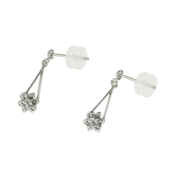 K10WG ダイヤモンド ピアス 0.20ct フラワー