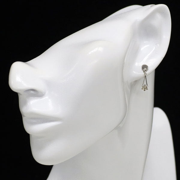 K10WG ダイヤモンド ピアス 0.20ct フラワー