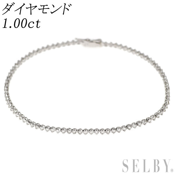 Pt850 ダイヤモンド テニス ブレスレット 1.00ct