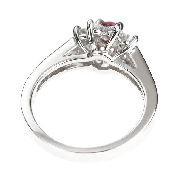 Pt900 ルビー ダイヤモンド リング 0.35ct D0.63ct