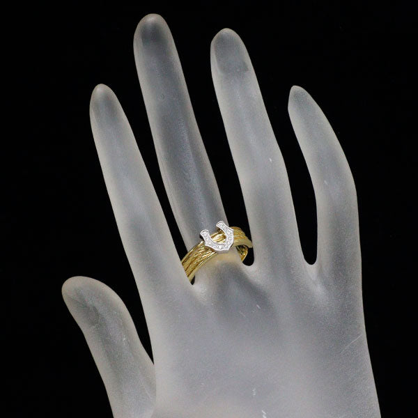 K18YG/Pt900 ダイヤモンド リング 0.09ct 馬蹄 ホースシュー