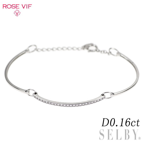 ローズヴィフ K18WG ダイヤモンド ブレスレット 0.16ct