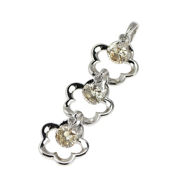 K18WG ストリングホール ダイヤモンド ペンダントトップ 0.50ct スリー