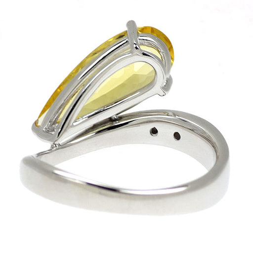 K18WG イエローベリル ダイヤモンド リング 2.00ct D0.03ct — セルビー