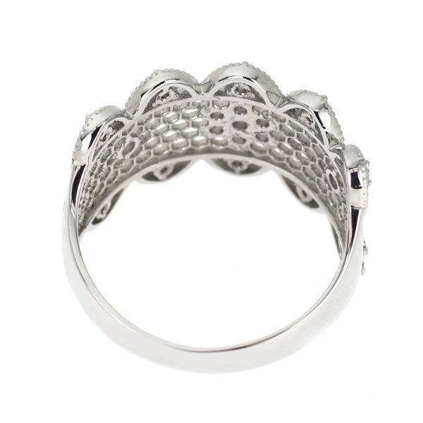 Pt900 ローズカット ダイヤモンド リング 0.21ct D0.18ct