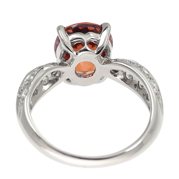 Pt900 ガーネット ダイヤモンド リング 4.20ct D0.564ct