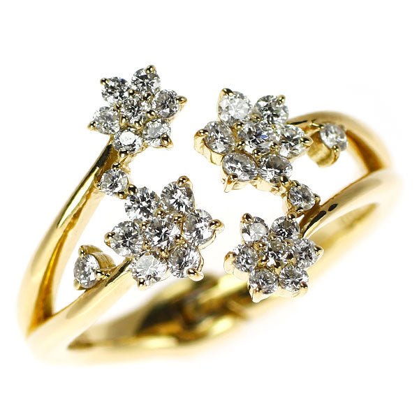 K18YG ダイヤモンド リング 0.54ct フラワー