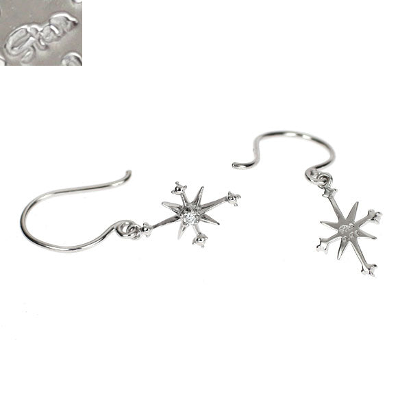 スタージュエリー K18WG ダイヤモンド ピアス 0.02ct