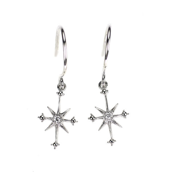 スタージュエリー K18WG ダイヤモンド ピアス 0.02ct