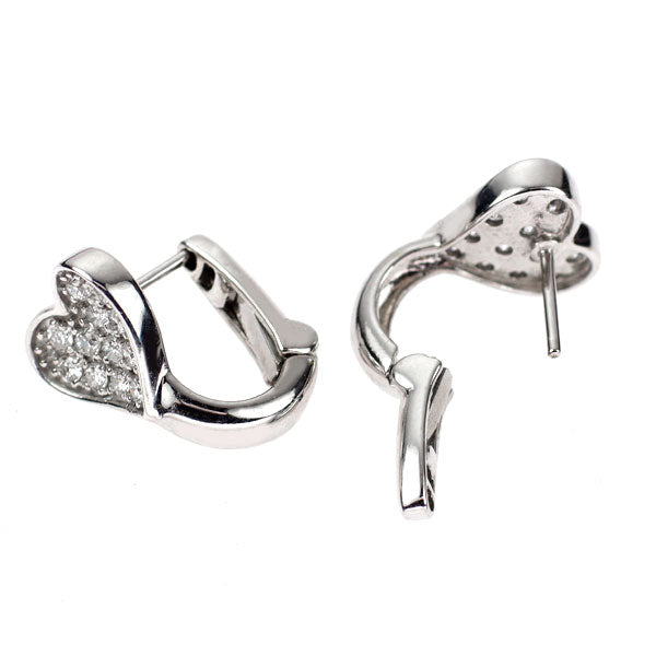 K18WG ダイヤモンド ピアス 0.30ct ハート