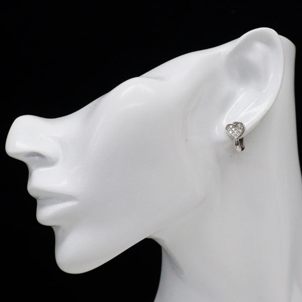 K18WG ダイヤモンド ピアス 0.30ct ハート