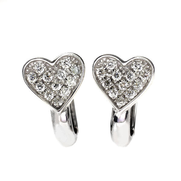 K18WG ダイヤモンド ピアス 0.30ct ハート