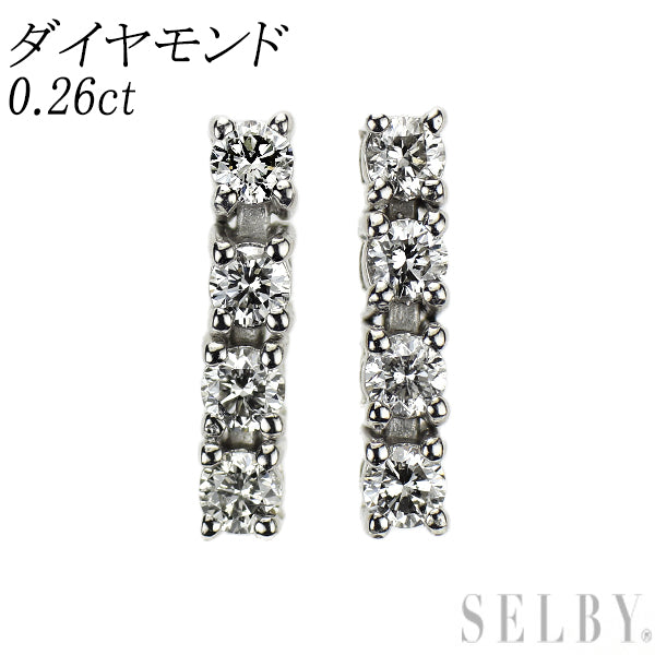 K18WG ダイヤモンド ピアス 0.26ct