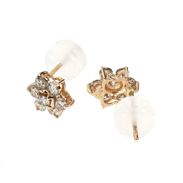 K14PG ダイヤモンド ピアス 0.40ct フラワー